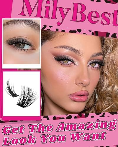 Cove Lash Clusters Kit Eyelash Clusters with Bottom Lashes 10-18mm Manga Fairy Individual Lashes Wispy Fluffy Cluster Eyelash Extensions Bond & Seal Spiky D Curl Lash Extension Kit by MilyBest thumbnail 8