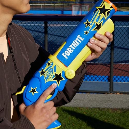 Nerf Fortnite Half Tone Hero Blaster, Bonus Code to Unlock Half Tone Hero Wrap in The Game, Break Open Loading, 12 Nerf Elite Darts, Fortnite Gifts (Amazon Exclusive) thumbnail 4