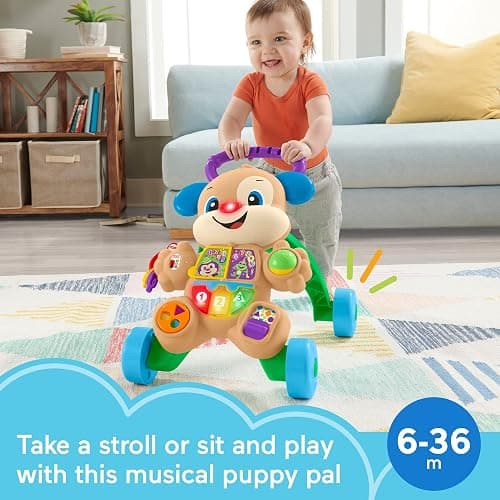 Fisher-Price Baby Toy Laugh & Learn Smart Stages Puppy Walker with Educational Music Lights & Activities for Infants Ages 6+ Months thumbnail 3