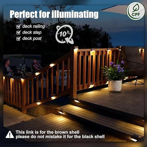 SOLPEX Solar Deck Lights Outdoor 16 Pack,Step Light Waterproof,Warm White | Led Solar lights for Outdoor Stairs,Step,Fence,Yard,Patio and Pathway thumbnail 2