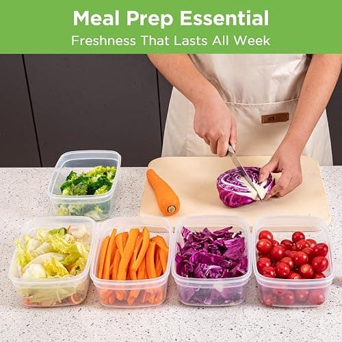 Aspinol 10-Pack Food Storage Containers with Airtight Leakproof Lids, BPA-Free Meal Prep Containers for Microwave/Dishwasher/Freezer, Pink, 47.3oz Each thumbnail 2