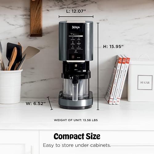 Ninja CREAMi Ice Cream Maker | 7-in-1 - IceCream, Gelato, Sorbet, Milkshakes, Mix-ins, Smoothie Bowls & More | Includes (1) Dishwasher Safe 16 oz. Pint with storage lid | Black | NC299AMZ thumbnail 3