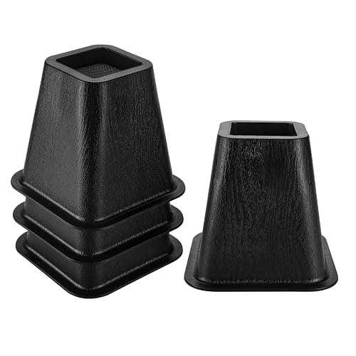 BTSD-home Bed Risers 6 Inch Furniture Risers for College Dorm Bed Sofa Table Couch Chair Bed Raisers Blocks 4 Pack Black - 4 pack - 6 Inch thumbnail 6