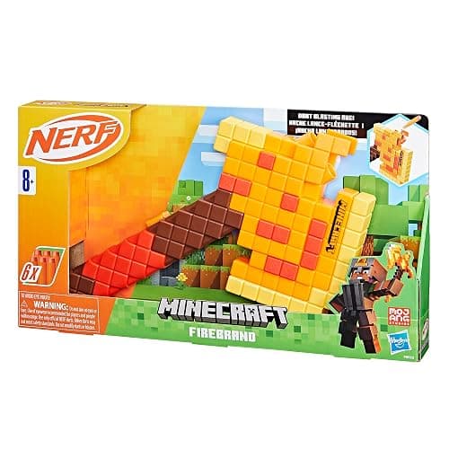 Nerf Minecraft Firebrand, Dart Blasting Axe, 6 Nerf Elite Foam Darts, Design Inspired by Minecraft Axe in The Game, Pull Down Priming, Minecraft Toys thumbnail 3