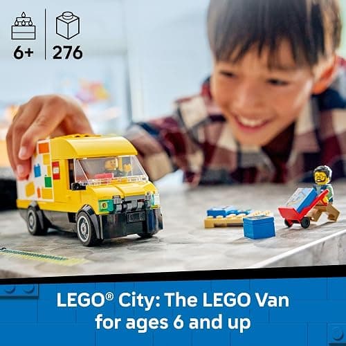 LEGO City: The Van Building Toy for Kids - Pretend Play Set for Boys & Girls, Ages 6+ - Delivery Van Toy W/2 Minifigures & 4 Mini Box Elements - Gift Idea for Birthdays - 60500 thumbnail 2