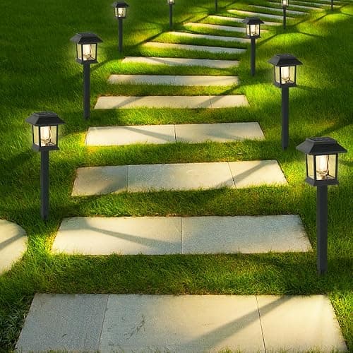 Greluna Solar Lights Outdoor,12 Pack 3000K Waterproof Auto On/Off Solar Pathway Lights for Your Garden, Landscape, Path, Yard, Patio, Driveway,Walkway Decor thumbnail 6