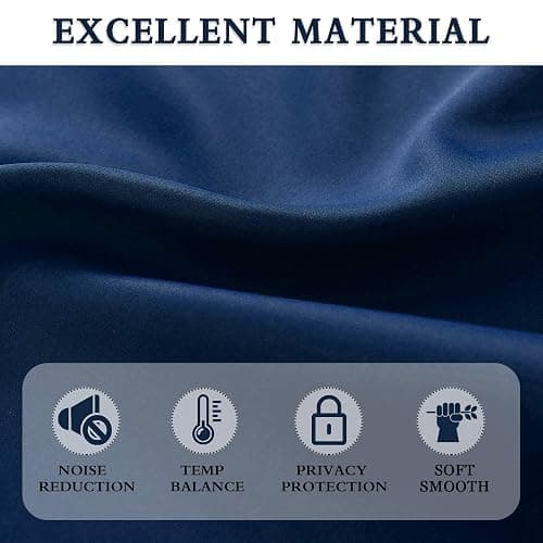 DONREN Navy Blue Blackout Tier Curtain Panels for Small Window - Thermal Insulated Room Darkening Rod Pocket Valance Curtains for Livingroom (30 by 30 Inch 2 Panels) thumbnail 4