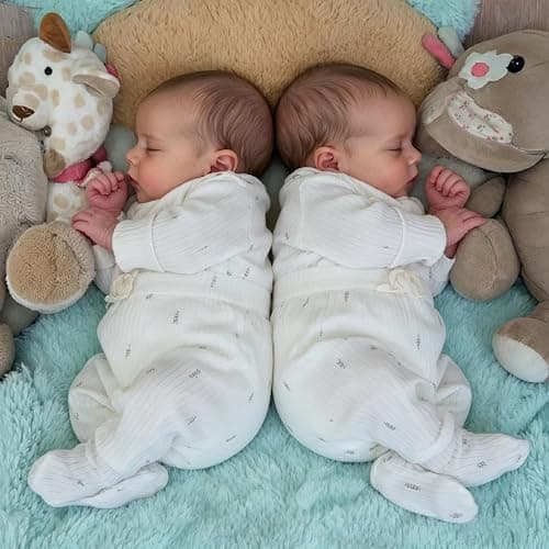RXDOLL Reborn Baby Dolls Silicone Full Body Vinyl Twins Boys 18 inch Waterproof Lifelike Twin Baby Dolls that Look Real Life Full Silicone Reborn Dolls Twins Boys Xmas Gifts thumbnail 4