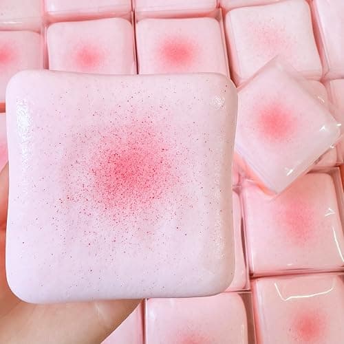Toast Bread Slow Rising Squishy, Soft Foam Squishy Stress Relief Squeeze Toy, Premium Realistic Food Squishies, Cute Bakery-Style Squeeze Toy for Relax & Gift (Pink) - Image 1