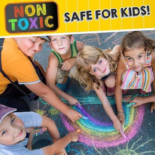 280PCS Sidewalk Chalks in 24 Colors: Washable Jumbo Chalk for Kids Toddlers | Non-Toxic Dustless Colored Chalk Bulk for Outdoor Art, Party Favors, Painting on Chalkboard Blackboard Playground thumbnail 5
