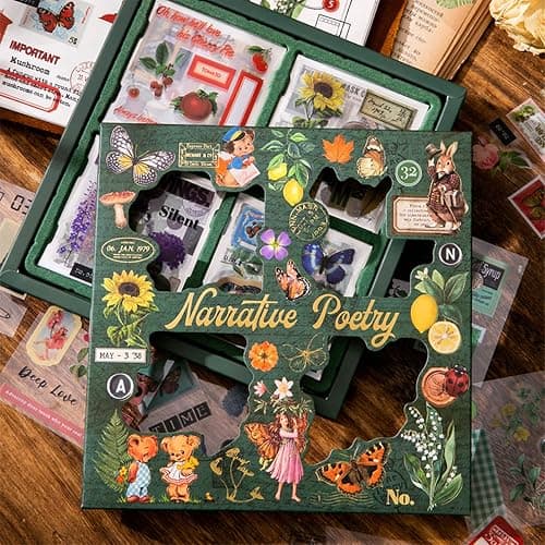 SIBLYMONA Vintage Fairy Stickers 640Pcs Transparent Stickers, Floral Butterfly Designs for Scrapbooking Journaling, Junk Journal Supplies, Cottagecore Rub On Transfers Crafts (Poetry of Fabrics) thumbnail 5