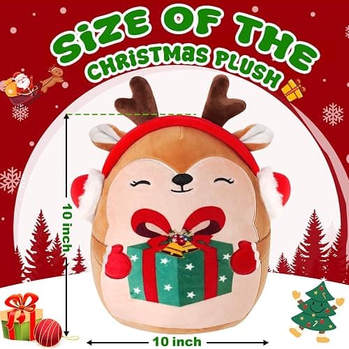 CMXLVFZ Christmas Stuffed Animals Plush Toys - 10 Inch Soft and Hugging Deer Stuffed Animal Plushes for Kids, Girls & Boys - Ideal 2025 Collectible Toys Holiday Home Decorations thumbnail 3