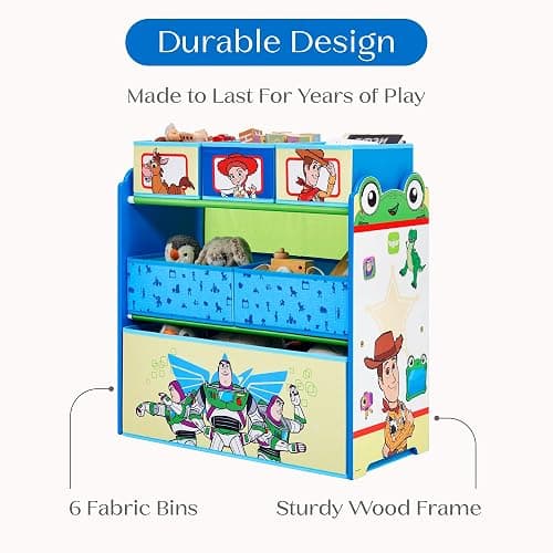 Delta Children - Toy Story Design & Store 6 Bin Toy Storage Organizer - Greenguard Gold Certified, Blue thumbnail 7