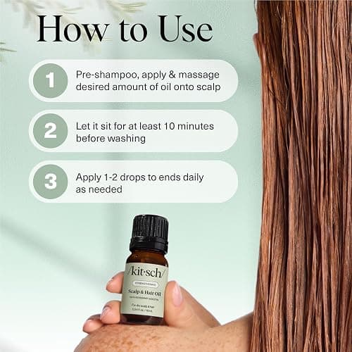 Kitsch Rosemary Oil for Hair Growth – Hair Oil with Biotin, Castor & Jojoba – Pre-Wash Scalp oil for Hair Care – Lavender Scent – 10mL | Ideal Gifts for Women thumbnail 4