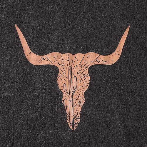 Rodeo Cow Skull Shirts for Women Vintage Western Bull Skull Graphic T-Shirt Retro Cowgirl Oversized Casual Tee Tops thumbnail 5
