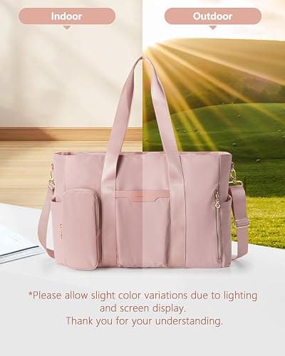 Marscamd Teacher Tote Bag for Work with 10 Pockets, 15.6" Laptop Water-Resistant Bag with Crossbody Strap for Women, College thumbnail 8