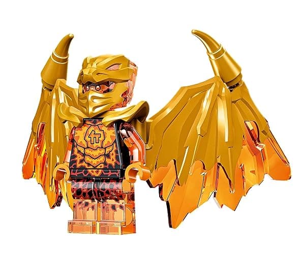 LEGO NINJAGO Crystalized Minifigure - Cole (Golden Dragon) with Wings and Gold Fire Sword thumbnail 3