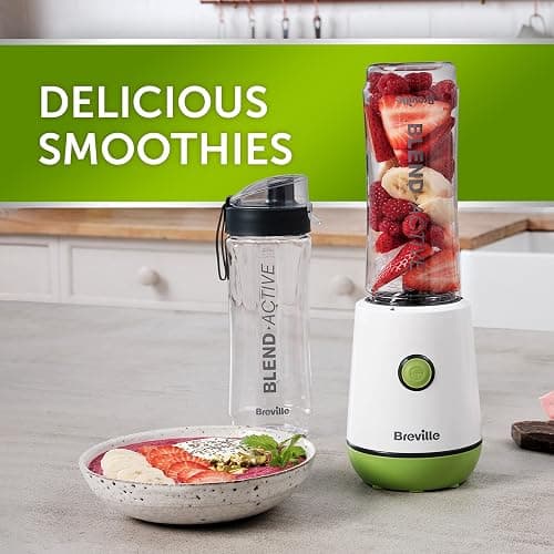 Breville Blend Active Personal Blender & Smoothie Maker | 350W | 2 Portable Blend Active Bottles (600ml) | Leak Proof Lids | White & Green [VBL246] thumbnail 2