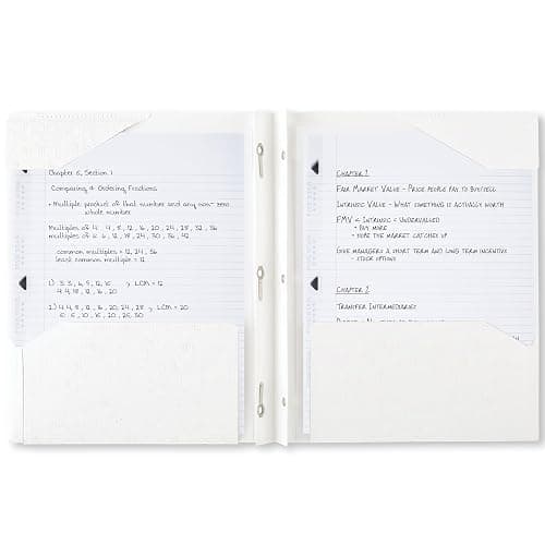 Five Star 2-Pocket Folder, Plastic Folder with Stay-Put Tabs and Prong Fasteners, Holds 8-1/2" x 11" Paper, White (72494) thumbnail 4
