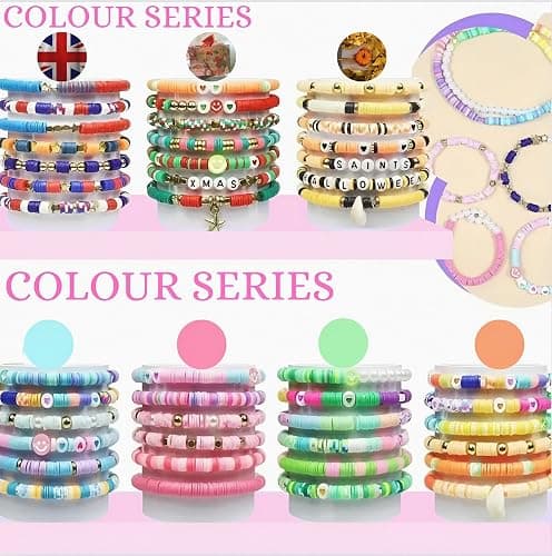 BeadzBoxx 15700 Pcs Clay Beads Bracelet Making Kit, 84 Colours 6mm Preppy Beads for Jewellery Making, Friendship Bracelet Kits, Flat Heishi Bead for Bracelet Arts and Crafts Gifts for Teen Girls thumbnail 9