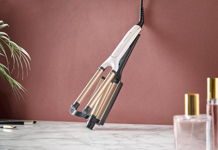 Remington Welleneisen [Testsieger] ProLuxe 4-in-1 Lockenstab: Beach, natürlich Wellen, Wasserwellen, (Dig. Display, Temperatureinstellung bis 210°C) Kreppeisen, Multistyler CI91AW, Weiße Rose thumbnail 8