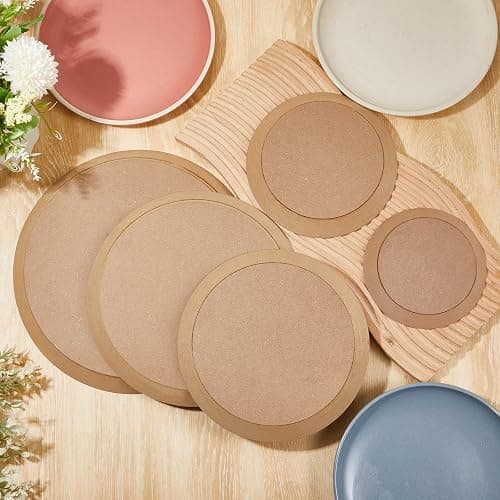 Sunnychicc 5 Pcs Round Pottery Molds for Handbuilding,6.14-10.87 Inch | Ceramic Plate Molds, Wooden Pottery Forms for Clay, Non-stick & Stackable, Slump Templates Tools for Crafts DIY Supplies thumbnail 6