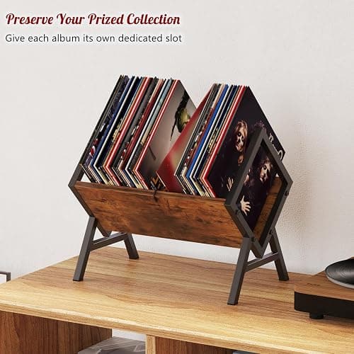VonDream Vinyl Record Storage Holder, Space Saving Record Holder for 12 Inch Albums, Album Vinyl Record Holder Organizes & Protects Your Collection thumbnail 6