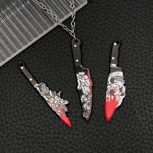 WOCRAFT 20pcs Halloween Charms for Jewelry Making - Fake Flower Knife Mini Gothic Acrylic Horror Pendant for Necklace Earring Bracelet DIY Craft Supply (SN940) thumbnail 6