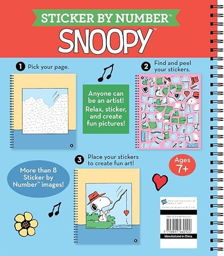 Brain Games - Sticker by Number: Snoopy (Officially Licensed Peanuts Product) thumbnail 2