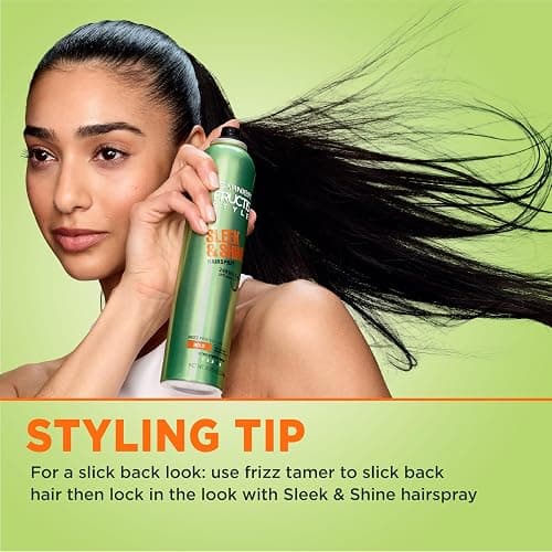Garnier Fructis Style Sleek and Shine Anti-Humidity Hairspray, Ultra Strong Hold, Frizz Protection 8.25 Oz, 1 Count (Packaging May Vary) thumbnail 9