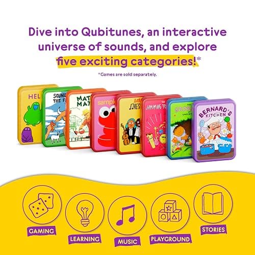 QUBITUNES QUBS Starter Set – Interactive Audio and Music Player for Kids | Screen-Free Gaming & Wooden Music Stage | Toddler Audio Toy | Create Stories & Sounds | Ages 3–12+ thumbnail 8