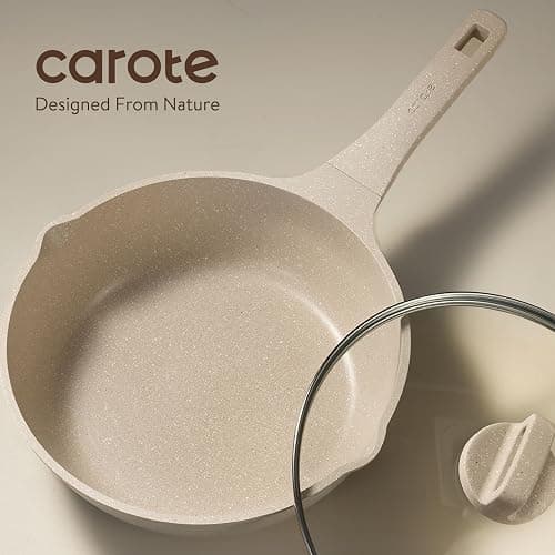CAROTE 9Pcs Pots and Pans Set Nonstick, Induction Cookware Sets, NonStick Cooking Set, Kitchen Pots and Pans Set with Stay-Cool Handles, PFOA Free thumbnail 7