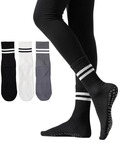 Irisbear Womens Pilates Socks with Grips Non Slip Yoga Socks Barre Gym Athletic Grippy Socks for Women - Image 1