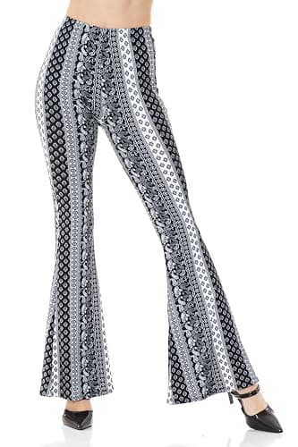 MINEFREE Women's Premium Flare Legging Yoga Pants Palazzo Pants Form Fitting Comfty High Waist Bell Bottom Pants - Image 1