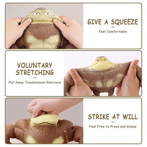 SK MISS Stretchy Gorilla Toy, Stress Relief Toys, Squeeze Orangutan Monkey Figure Toys, Decompress and Stretch Stress Gorilla for Kids Adults thumbnail 5