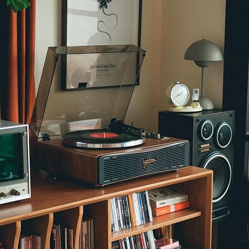 Syitren Paron Record Player Vintage Turntable for Vinyl Records with Built-in Speakers Bluetooth Retro Phonograph Wood Walnut thumbnail 7