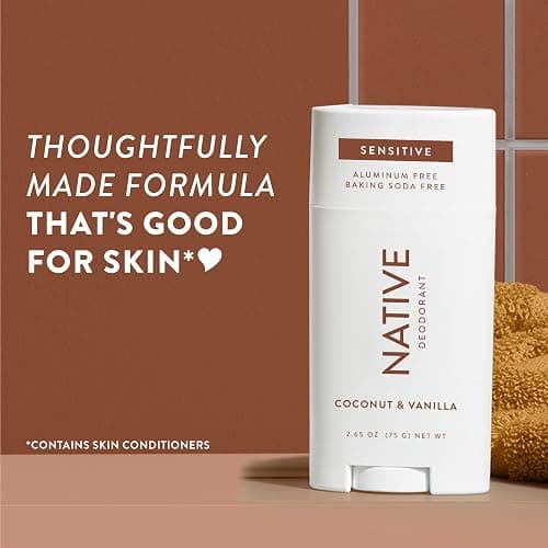 Native Sensitive Deodorant Contains Naturally Derived Ingredients, 72 Hour Odor Control | Deodorant for Women & Men, Aluminum Free with Baking Soda, Coconut Oil and Shea Butter, Coconut & Vanilla thumbnail 6