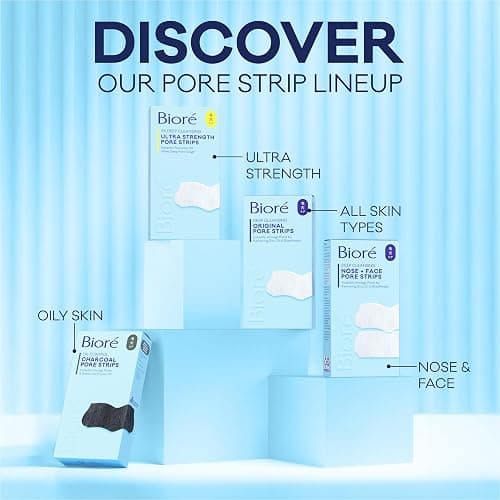 Bioré Original Blackhead Remover Strips, Deep Cleansing Nose Strips With Instant Pore Unclogging, Features C-Bond Technology, Oil-Free, Non-Comedogenic Use, 14 Count thumbnail 11