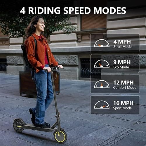 Maxshot Electric Scooter, 350W/500W Powerful Motor, 19-22 MPH Max Speed, 15-28 Miles Range, Foldable escooter with Dual Braking Systems, Smart APP thumbnail 8
