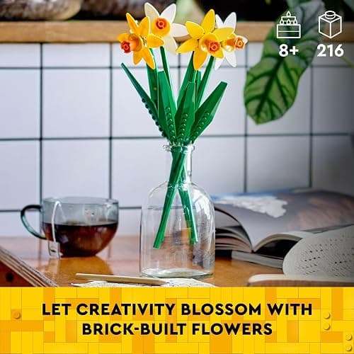 LEGO Daffodils - Building Toy for Kids, Girls and Boys, Ages 8+ - Birthday Gift for Kids - Artificial Daffodil for Bedroom Decor and Display - 40747 thumbnail 2