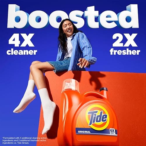 Tide Laundry Detergent Liquid, Original Scent, Works on 100% of Common Stains, Laundry Soap, Liquid Laundry Detergent, 100 Loads, 3.9 L thumbnail 8