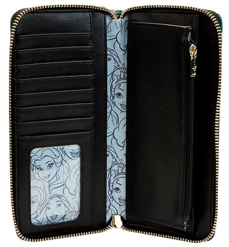 Loungefly Disney Wallet Princess Sidekicks Print Zip Faux Leather Clutch thumbnail 3