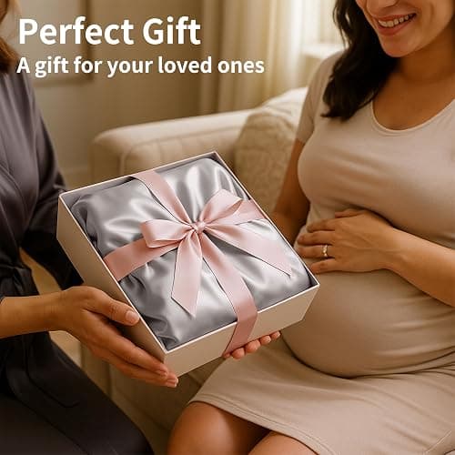 Satin Bassinet Sheet 2 Pack, Great for Baby Hair, Soft Silk Feeling Sheet for Rectangle Cradle Bassinet Mattress Pad, for Boys Girls Gift Newborn and Infant(White & Gray) thumbnail 9