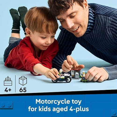 LEGO City Police Motorcycle Chase Building Toy for Kids - Pretend Play Building Blocks for Boys & Girls, Ages 4+ - Preschool Learning Toy W/Police & Crook Minifigures - Gift for Birthdays - 60455 thumbnail 2