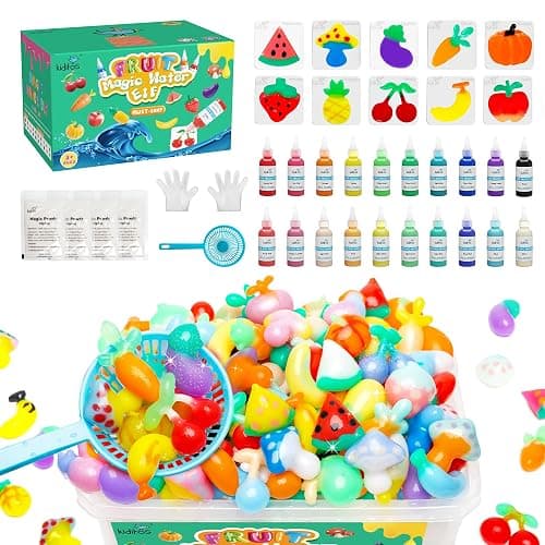 Kiditos Fruit Magic Water Elf Toy Kit,Aqua Fairy Water Gel Kit-20 Magic Gel&10 Molds-Make Your Own Water Elves&Squishy Toys–Fun Summer DIY Craft Kit,Birthday Gifts&Party Favors for Kids Ages 3+ - Image 1