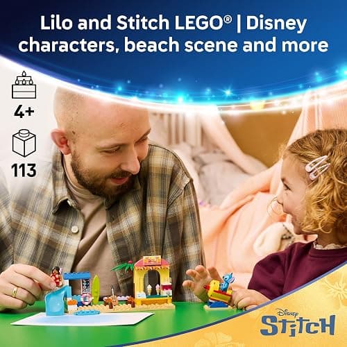LEGO Disney Beach Fun with Lilo & Stitch 43280 | Building Toys for Girls & Boys, Ages 4+, Develops Fine Motor Skills, 2 Minifigures, 113 pieces, Gift for Birthdays thumbnail 2