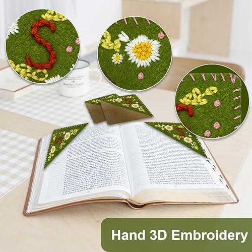 26 Letters Bookmark All Season Bookmarks for Women Men Reading Book Lovers Gifts Spring Summer Fall Winter Book Mark Corner Personalized Hand Embroidered (A, Summer) thumbnail 5