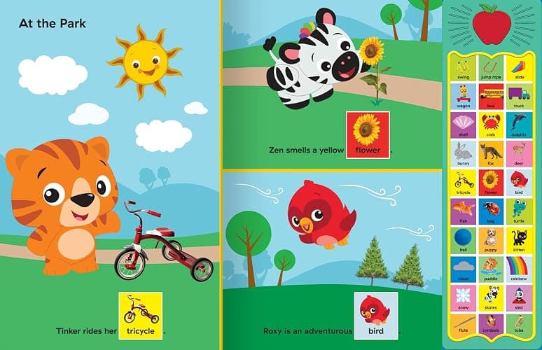 Baby Einstein - First Words Everywhere! Point, Match, Listen, and Learn! 30-Button Animal Sound Book - PI Kids - Hardcover thumbnail 5