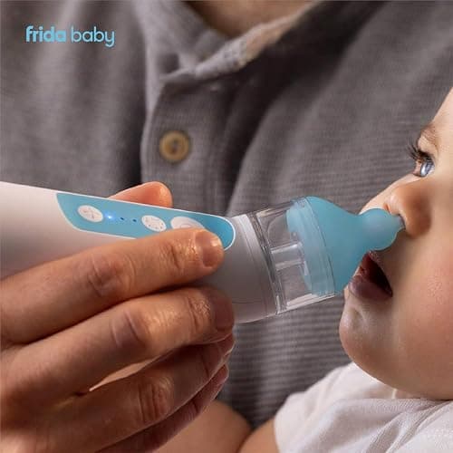 Frida Baby Electric NoseFrida Nasal Aspirator for Baby & Toddler, Essential | Nose Sucker for Congestion & Allergy Relief, Upgraded with 3 Suction Levels, 2 Silicone Tips, USB thumbnail 2