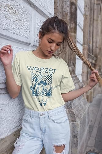 Weezer Rock Music Band & Logo Vintage Style Adult Short Sleeve T Shirt Graphic Tees thumbnail 4